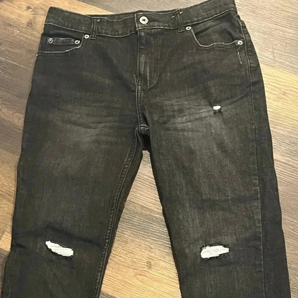 Wonder nation size 16 slim black distressed jeans EUC - Picture 5 of 6